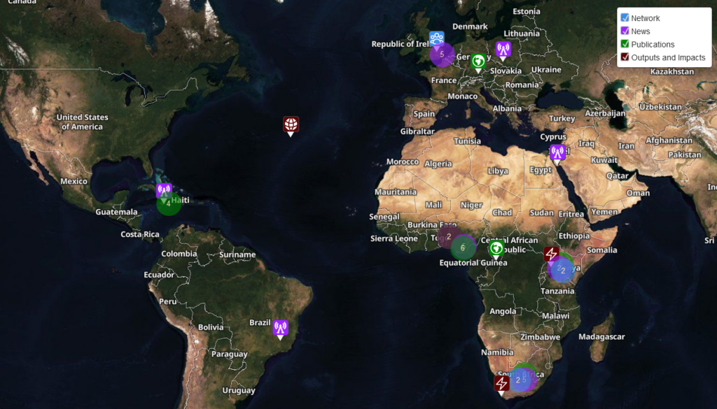 A screengrab of the GDAR interactive map