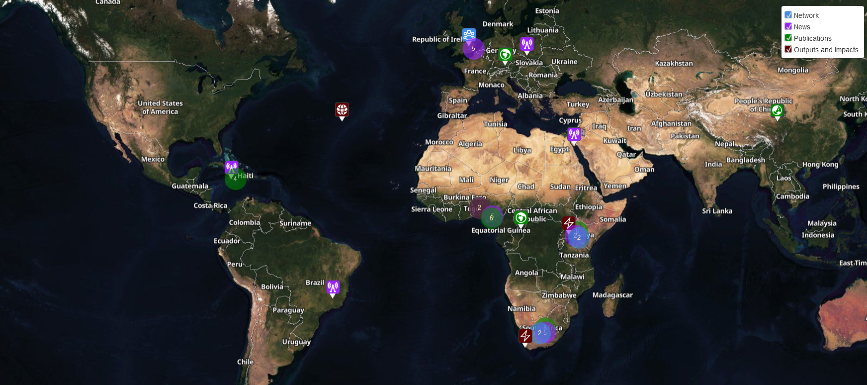 A screengrab of the interactive GDAR map